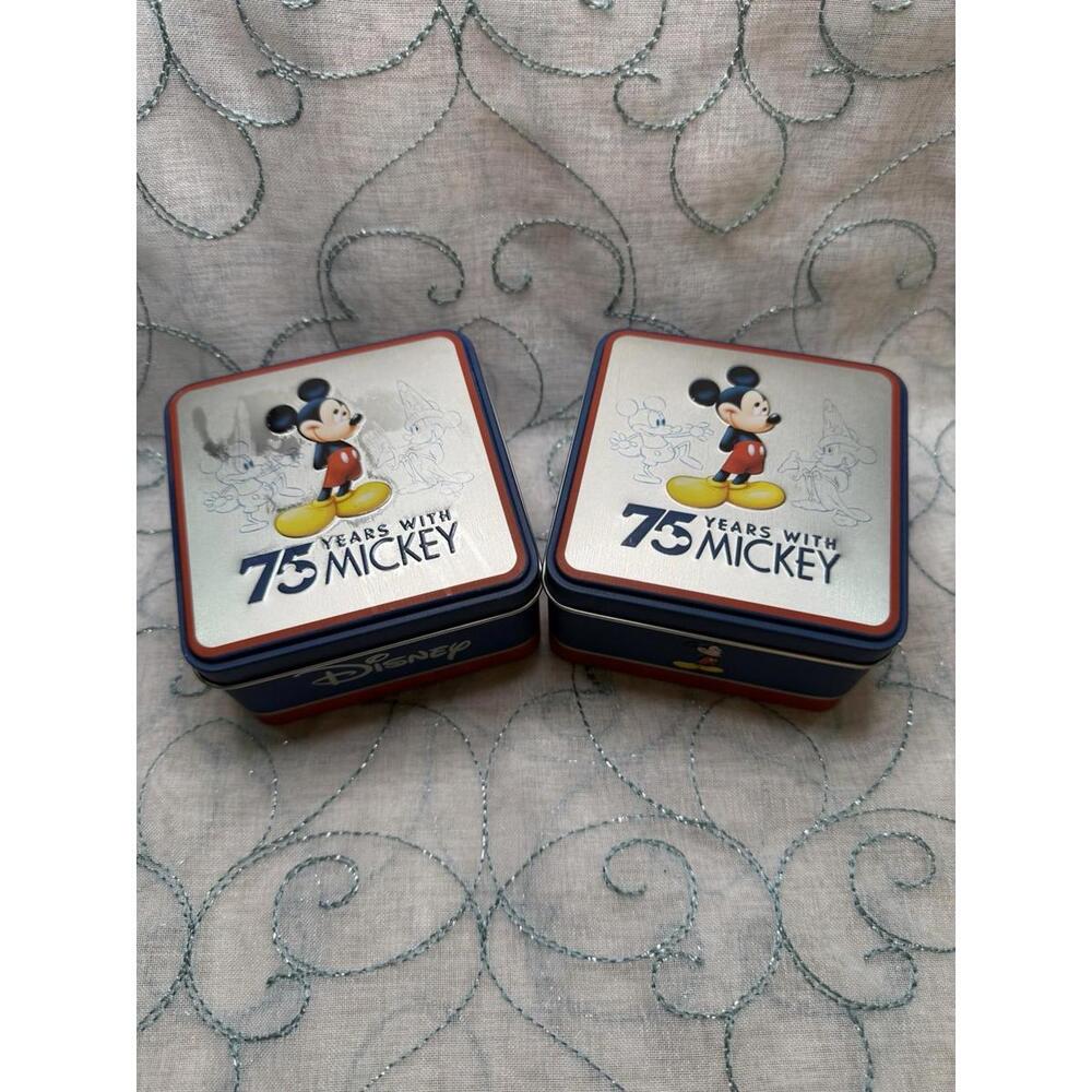 Disney - 75 Years with Mickey‎ Collectible Tin - Small, Lot Of 2